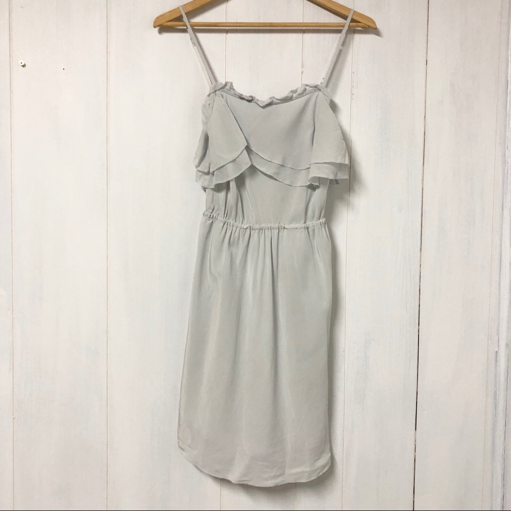 Wilfred Silk Mini Dress Light Grey